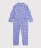Children's cotton jumpsuit printed with hearts purple/multicolor