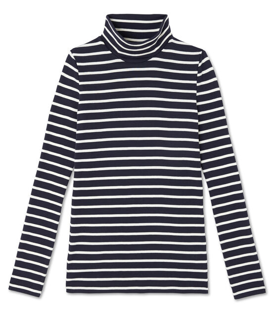 Iconic women's striped undersweater SMOKING blue/COQUILLE beige