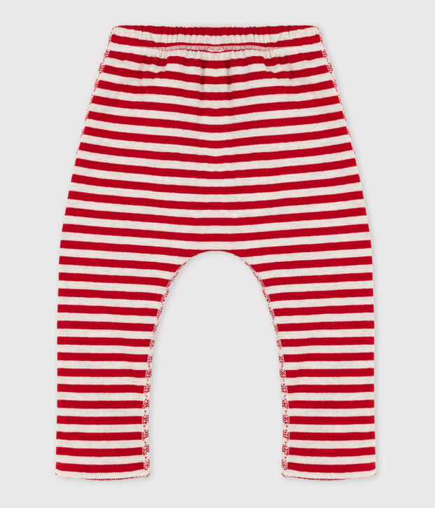 Babies' Stripy Tube Knit Trousers red/beige