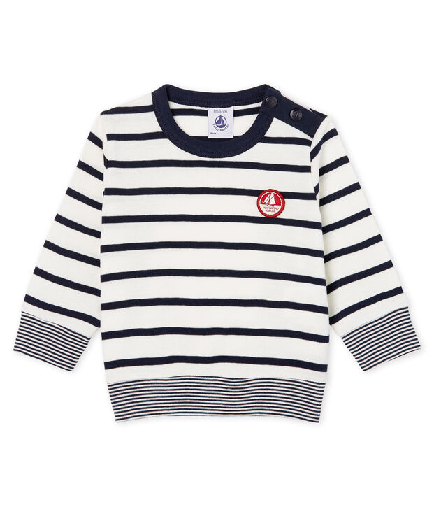 Baby Boys' Sailor Striped Long-Sleeved T-Shirt white/blue