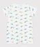 Babies' short dinosaur-pattern cotton jumpsuit MARSHMALLOW white/MULTICO white