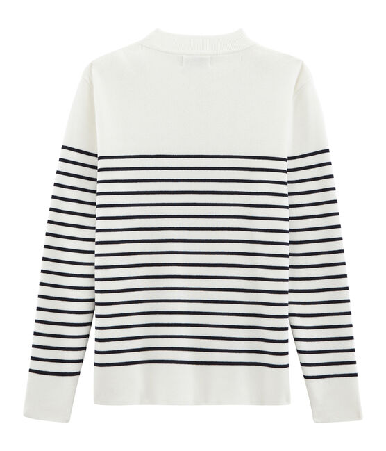 Men's Sailor Pullover MARSHMALLOW white/SMOKING blue
