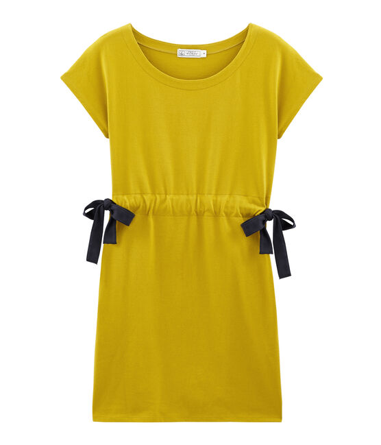 Women's short-sleeved dress BAMBOO green