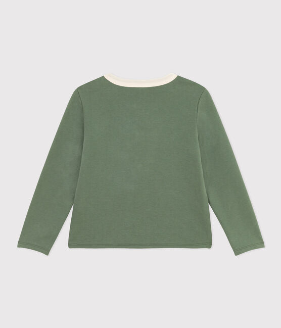 Girls' Cotton Cardigan CROCO green