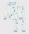 Children's snug-fitting printed cotton pyjamas white/multicolor