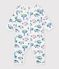 Baby footless cotton pyjamas with Paris print white/multicolor