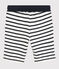 Boys' Cotton Bermuda Shorts MARSHMALLOW white/SMOKING blue