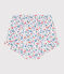 Babies' poplin bloomers printed with little flowers MARSHMALLOW white/MULTICO white