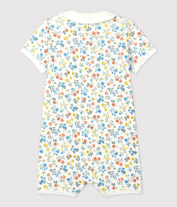 Babies' Floral Cotton Playsuit white/multicolor
