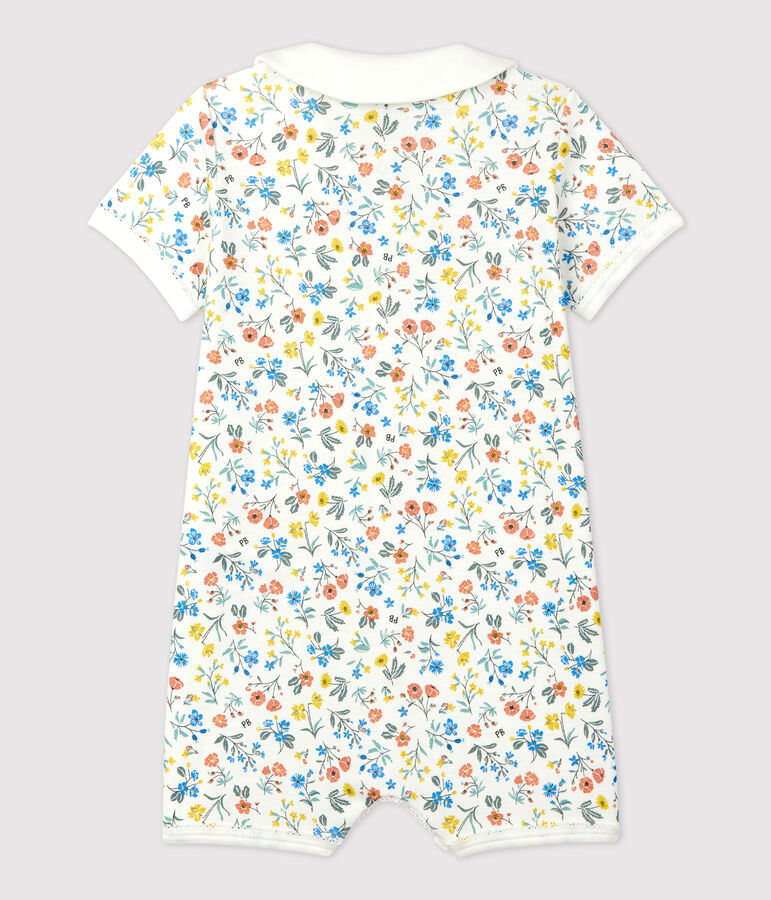 Babies' Floral Cotton Playsuit white/multicolor
