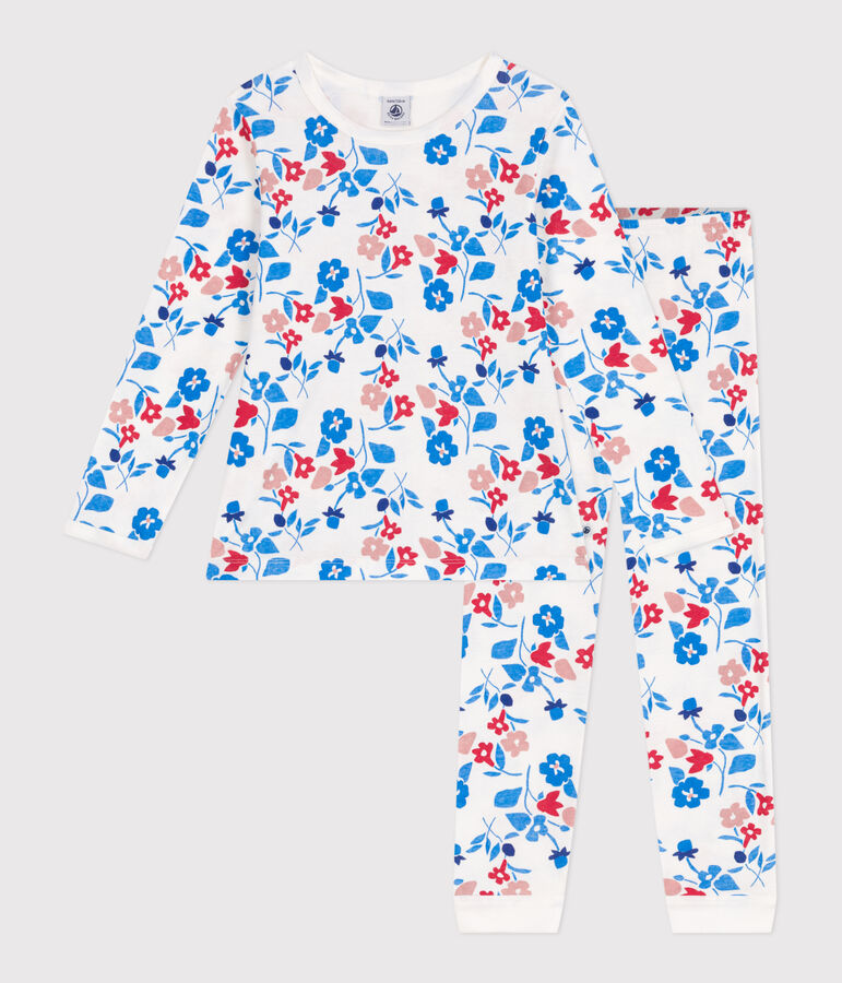 Children's floral printed tube knit pyjamas MARSHMALLOW white/MULTICO white