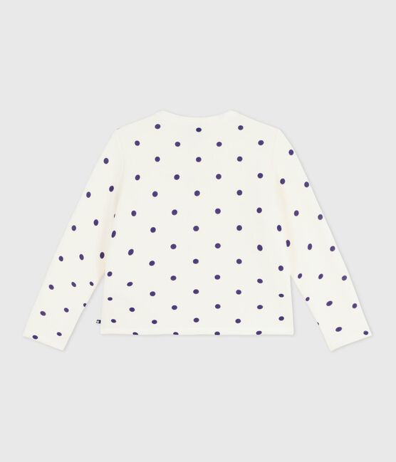 Children's spotted print cotton cardigan MILK blue/SOIR