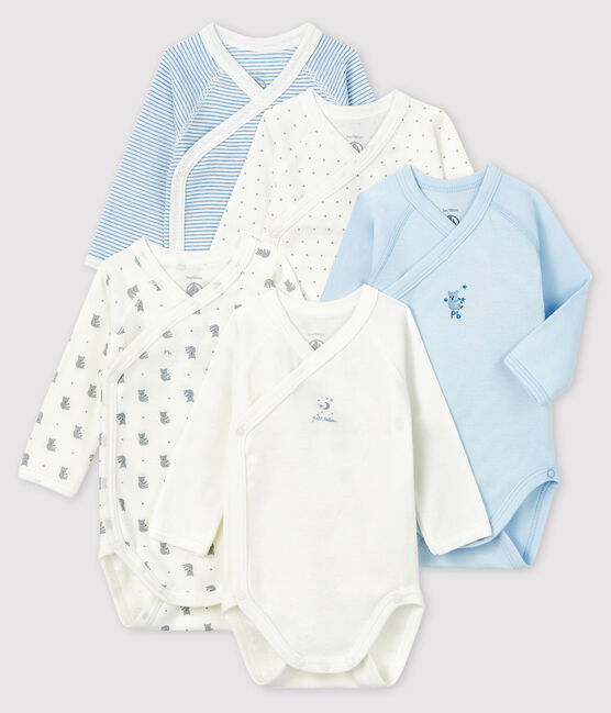 Babies' Long-Sleeved Wrapover Organic Cotton Bodysuits - 5-Pack variante 2