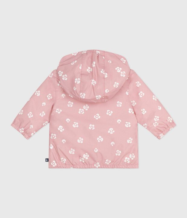 Floral print baby windbreaker pink/white