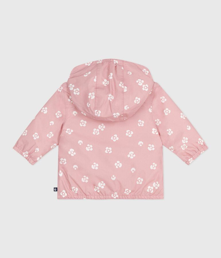 Floral print baby windbreaker pink/white