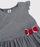 Girls' Short-Sleeved Cotton Dress SMOKING blue/MARSHMALLOW white