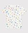 Girls' Short-Sleeved Cotton T-Shirt MARSHMALLOW white/MULTICO white