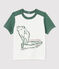 Baby Boys' Short-Sleeved Cotton T-Shirt MARSHMALLOW white/VALLEE green