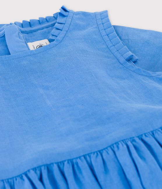 Girls' Sleeveless Linen Dress BRASIER blue