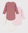 Pack of long-sleeved bodies for babies in cotton printed with flowers multicolor