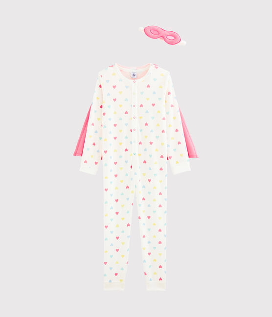 Girls' Fancy Dress Jumpsuit with mask MARSHMALLOW white/MULTICO white