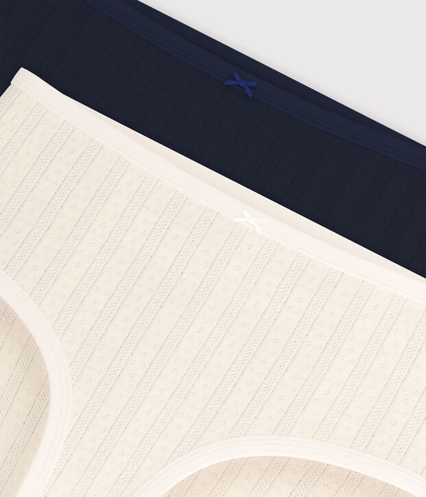 Pack of women's high-waisted cotton pants multicolor