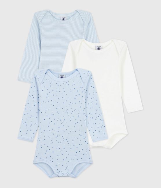 Pack of babies' long-sleeved star-print cotton bodies variante 1