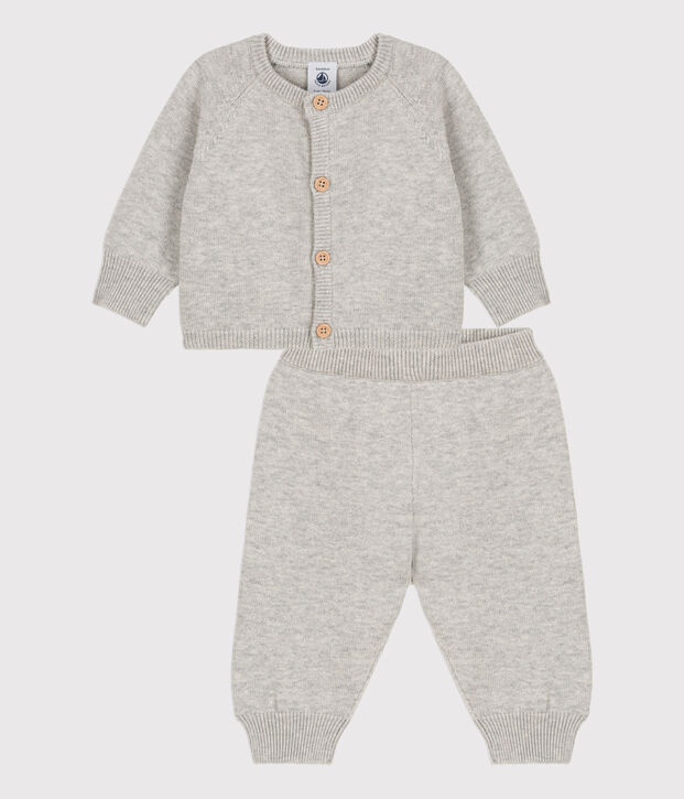 Babies' Wool/Cotton Knit Clothing - 2-Piece Set BELUGA CHINE