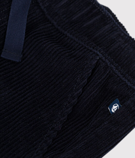 Boys' straight-fit corduroy trousers SMOKING blue
