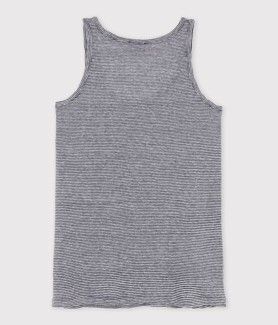 Women's milleraies-striped linen vest top SMOKING blue/LAIT white