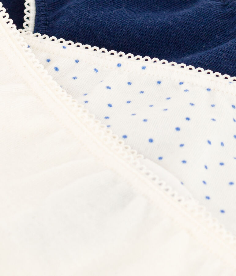 Girls' Spotted Cotton and Elastane Briefs - Pack of 3 multicolor