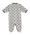 Baby boy's printed warm fleece coveralls SUBWAY grey/LOGO blue