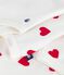Babies' three piece heart print cotton wrapover top set MARSHMALLOW white/TERKUIT red