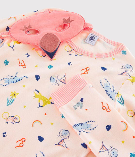 Girls' Pink Flamingo Disguise Ribbed Pyjamas FLEUR pink/MULTICO white