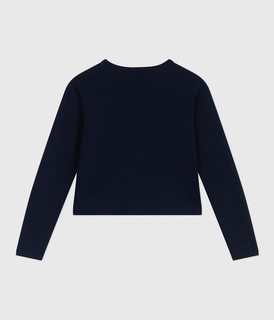 Women's plain cotton cardigan SMOKING blue