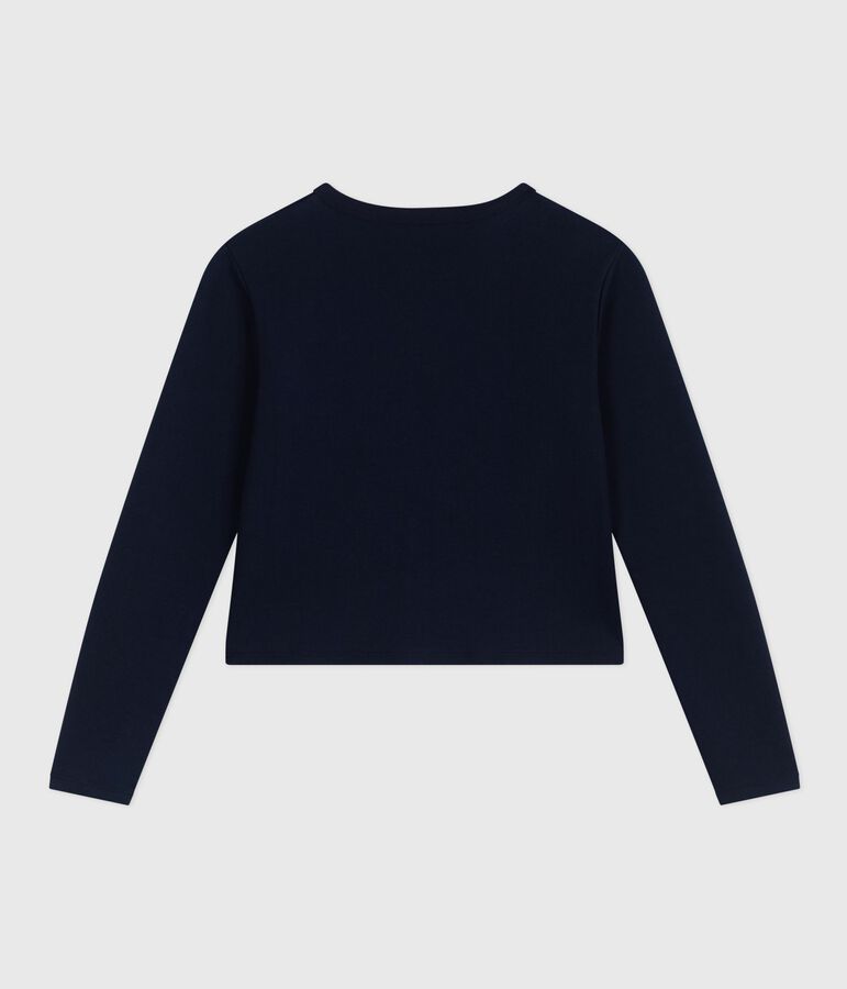 Women's plain cotton cardigan blue