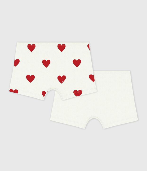 Children's heart-print cotton  shorties - 2-pack multicolor