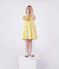 Children's short-sleeved stripy cotton dress MARSHMALLOW white/ORGE