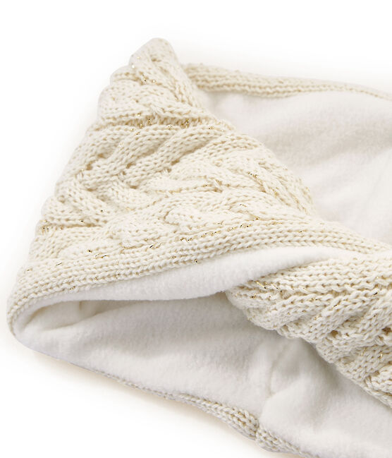 Child's wool blend snood COQUILLE beige/DORE yellow
