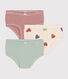 Children's High-Waisted Cotton Heart Knickers - 3-Pack