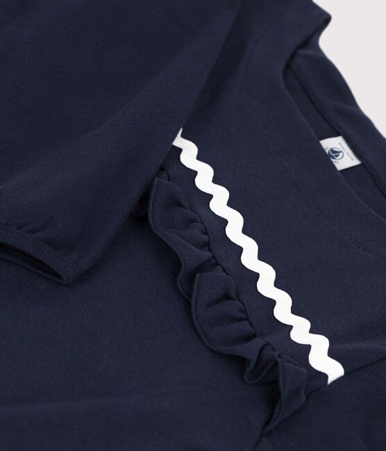 Tee-shirt manches longues en coton enfant fille SMOKING blue