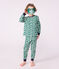 Children's crocodile print cotton fancy dress pyjamas MILK green/EVERGREEN