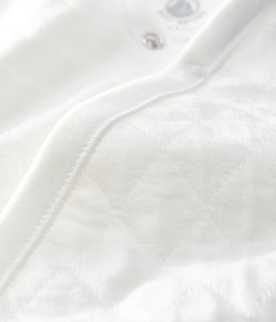 Babies' Long Jumpsuit in Quilted Tube Knit MARSHMALLOW white