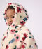 Children's hooded jacket in floral sherpa Ecru/multicolor