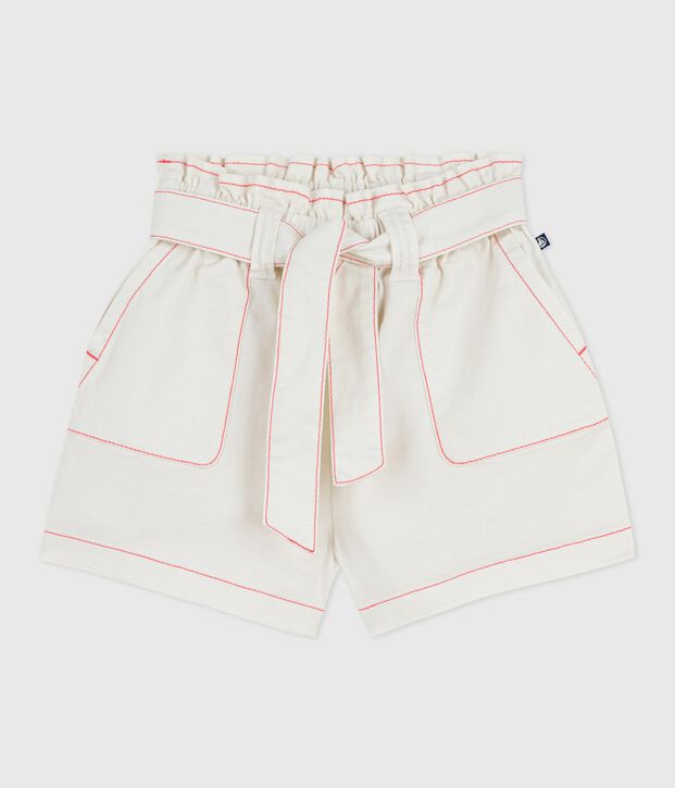 Children's plain cotton shorts white