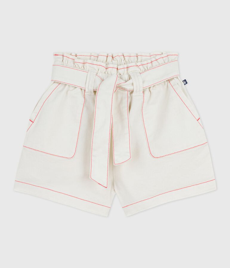 Children's plain cotton shorts white