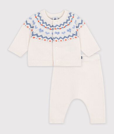Jacquard knit outfit for babies