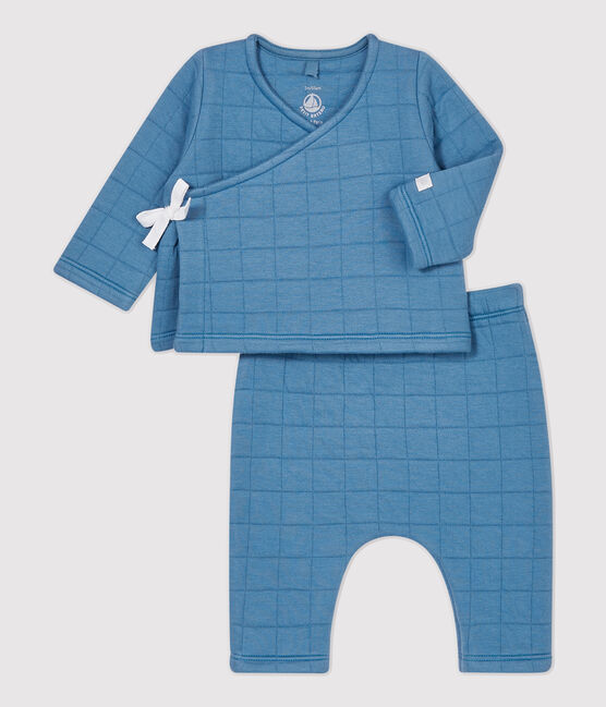 Babies' Padded Organic Cotton Clothing - 2-Pack POLOCHON blue