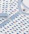 Babies' rocket print velour pyjamas MARSHMALLOW white/MULTICO white