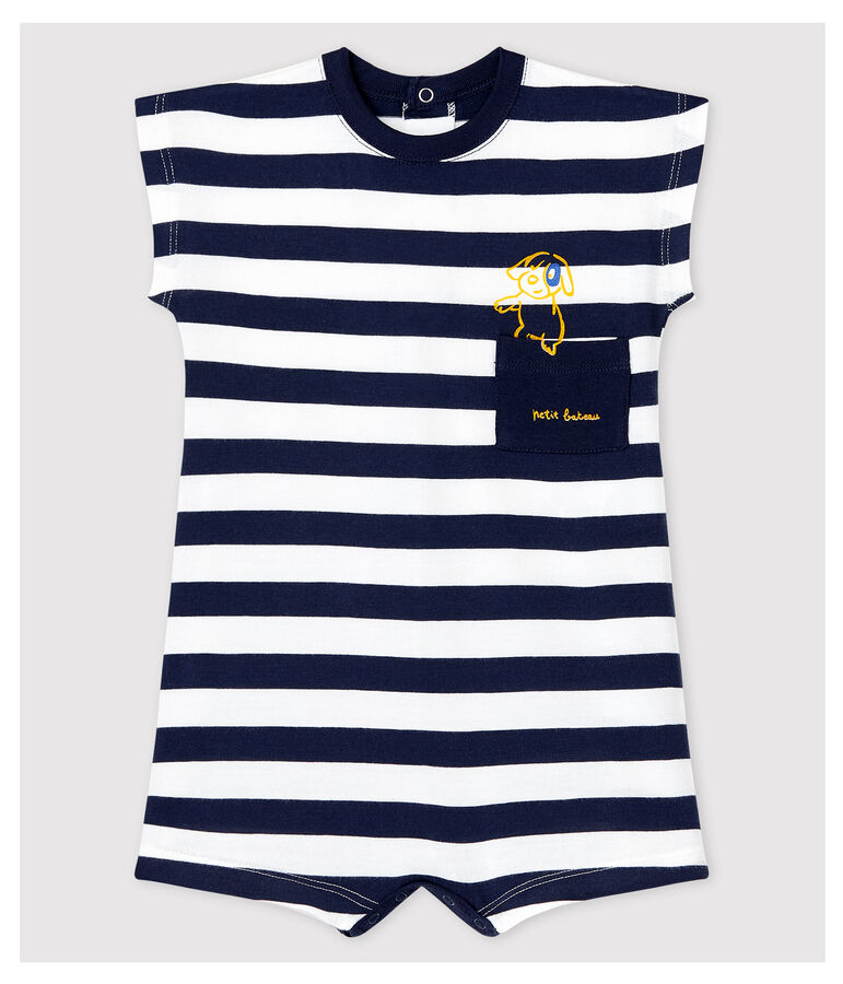 Baby Boys' Stripy Jersey Playsuit blue/white